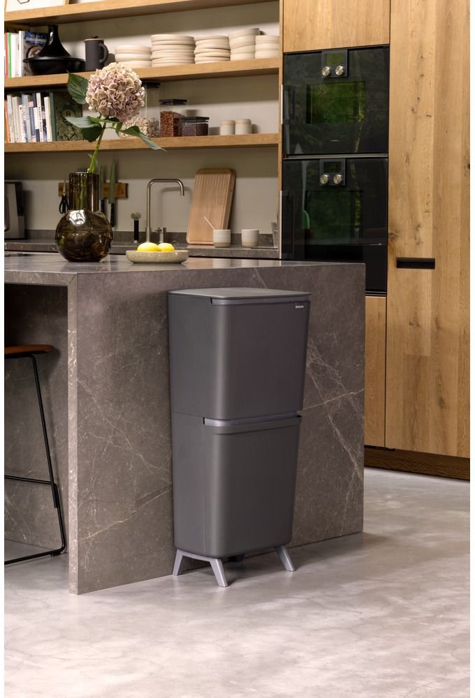 Brabantia SortUp Abfalltrennungseimer 20+25 L, Dark Grey