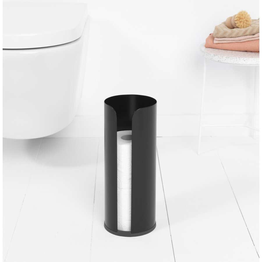 Brabantia ReNew Toiletrulledispenser til 3 Ruller, Mat Sort