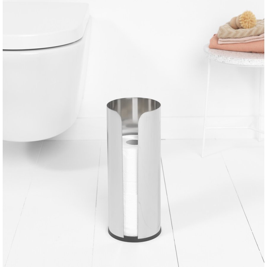 Brabantia ReNew Toiletrulledispenser til 3 Ruller, Brilliant Steel