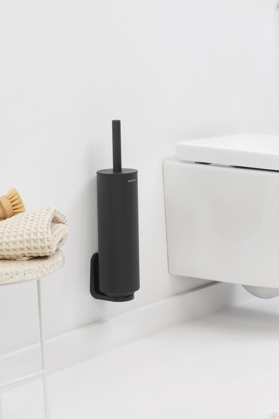 Brabantia Mindset Toiletbrste m. Holder m. Silikonebrste, Mineral Infinite Grey