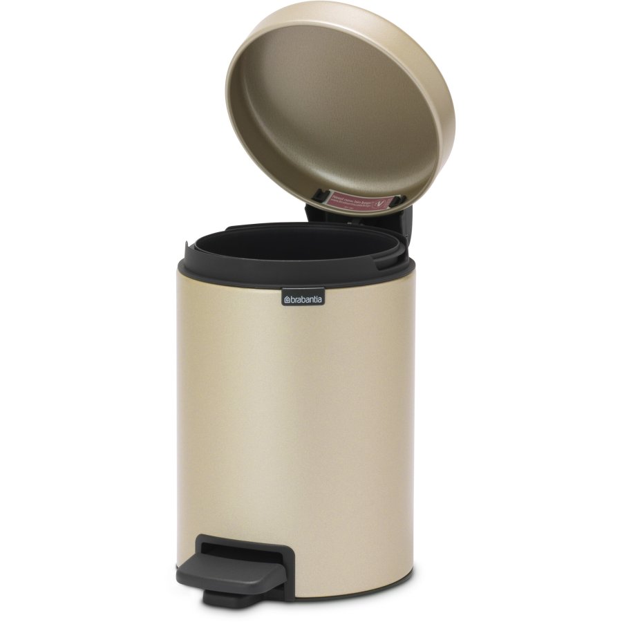 Brabantia NewIcon Pedalspand 3 L, Metallic Gold