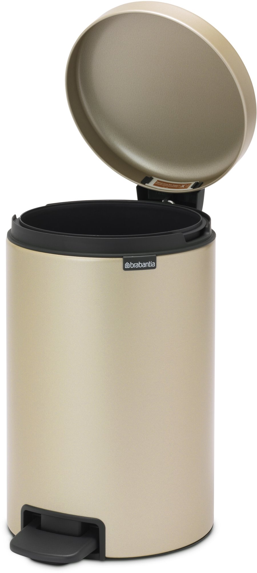 Brabantia NewIcon Pedalspand 12 L, Metallic Gold