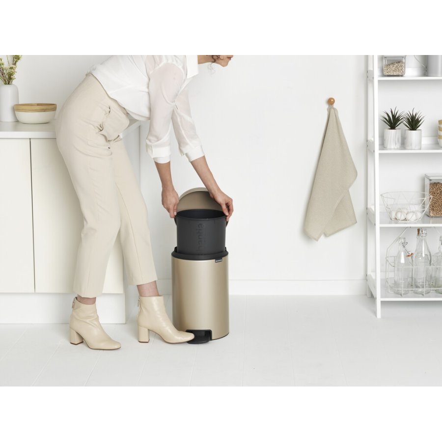 Brabantia NewIcon Pedalspand 12 L, Metallic Gold