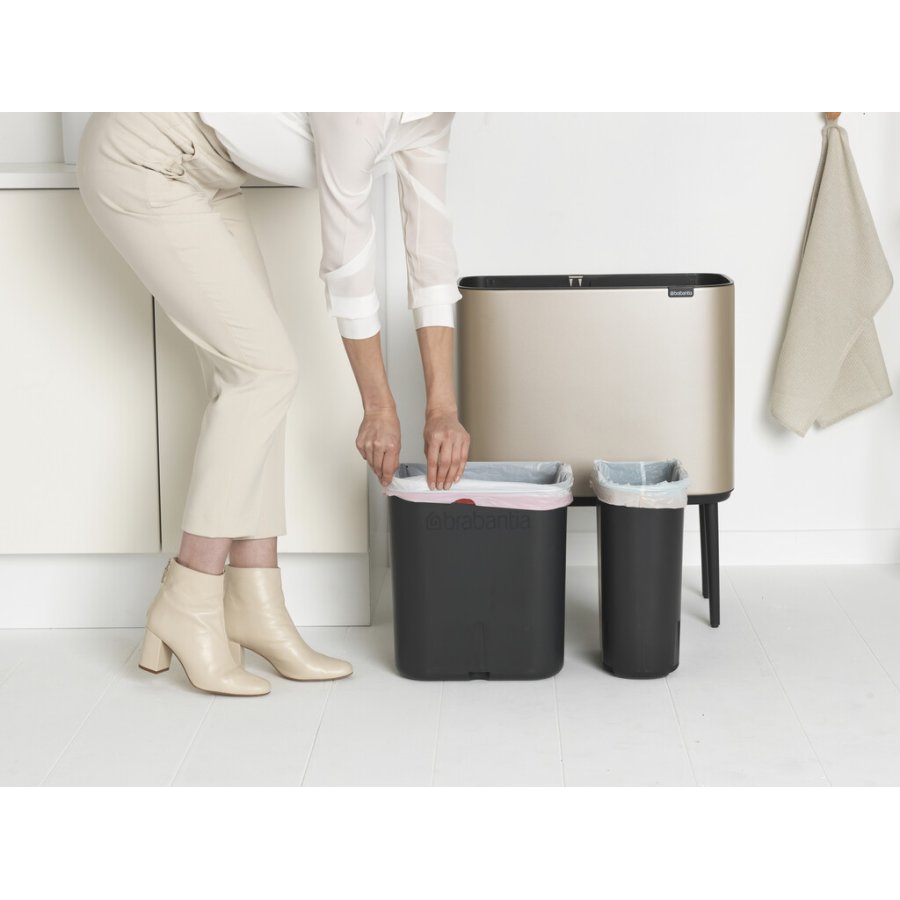 Brabantia Bo Touch Affaldsspand 11+23 L, Metallic Gold