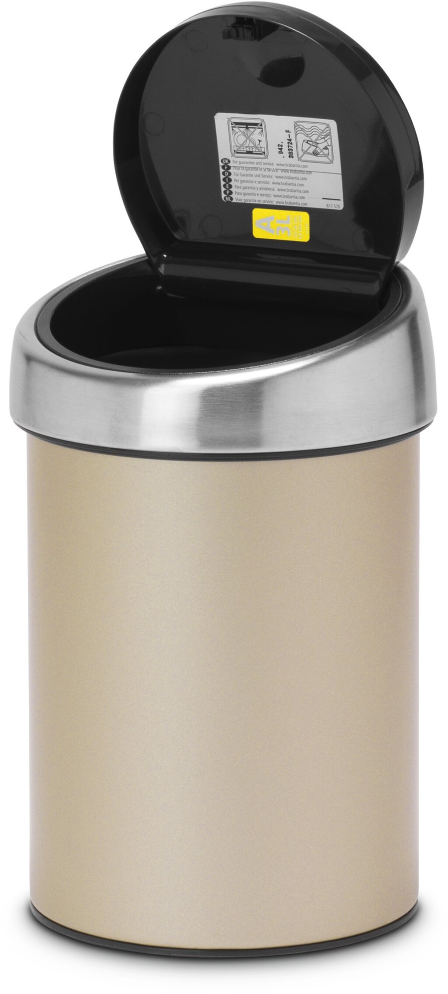 Brabantia Touch Affaldsspand 3 L, Metallic Gold