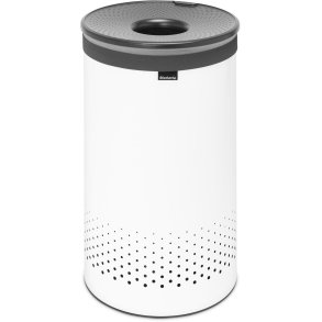 Brabantia Vasketøjskurv m. Låg 60 L, Hvid/Sort