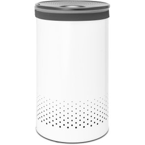 Brabantia Vasketøjskurv m. Låg 60 L, Hvid/Sort