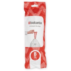 Brabantia PerfectFit Affaldspose B 20 stk. 5 L, Hvid