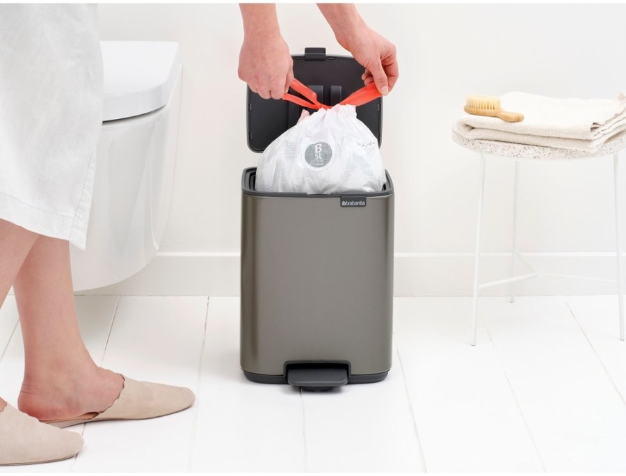 Brabantia Bo Pedalspand 7 L, Platinum