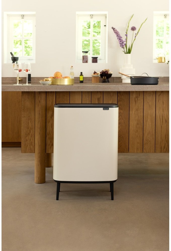 Brabantia Bo Touch Afvalemmer 2x30 L, Soft Beige