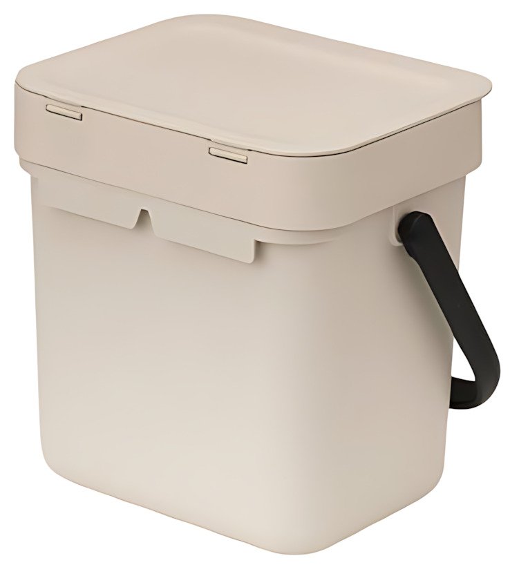 Brabantia Sort & Go Afvalemmer met Deksel 3 L, Soft Beige