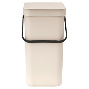 Brabantia Sort & Go Afvalemmer met Deksel 12 L, Soft Beige