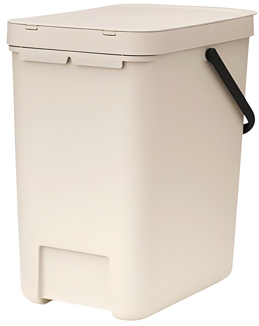 Brabantia Sort & Go Afvalemmer met Deksel 25 L, Soft Beige