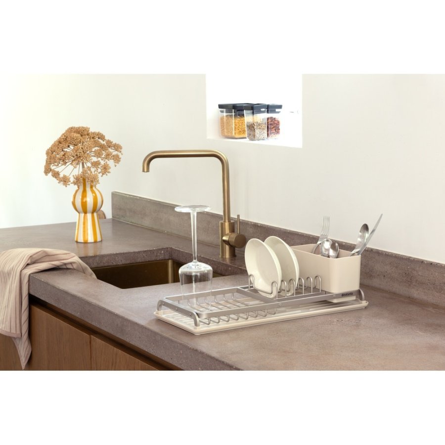 Brabantia Opvaskestativ m. Bakke 46,3x20 cm, Soft Beige