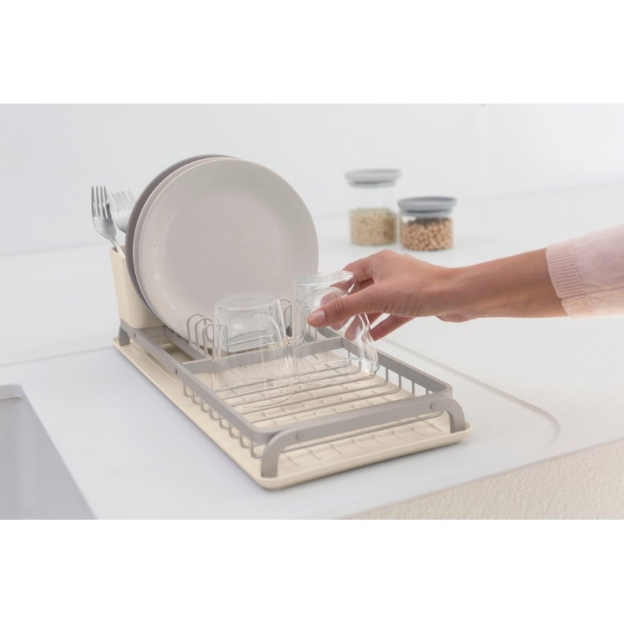 Brabantia Opvaskestativ m. Bakke 46,3x20 cm, Soft Beige