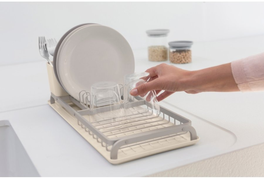 Brabantia Opvaskestativ m. Bakke 46,3x20 cm, Soft Beige