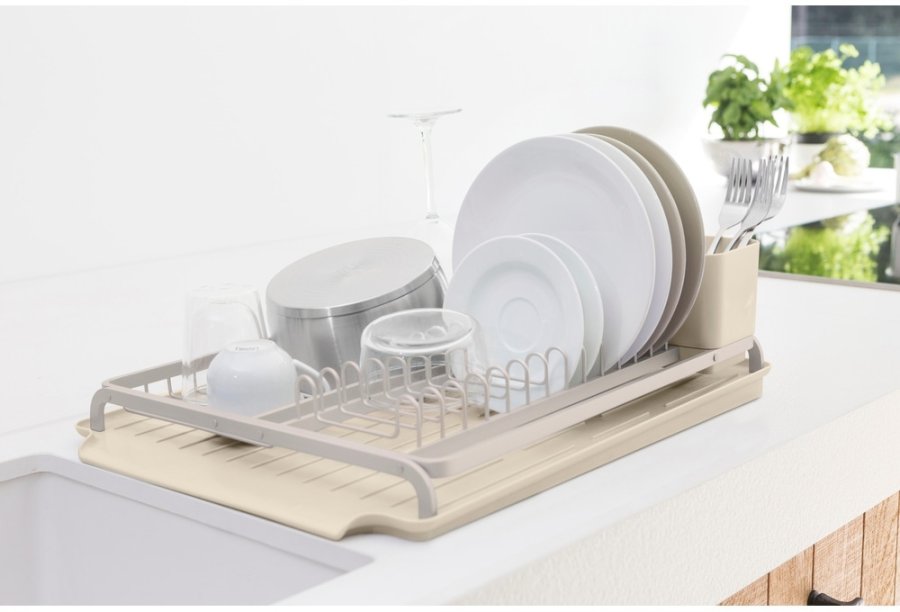 Brabantia Opvaskestativ m. Bakke 49x38,5 cm, Soft Beige