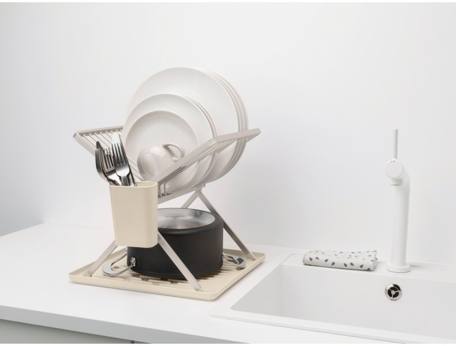 Brabantia Opvaskestativ m. Bakke 37x33 cm, Soft Beige