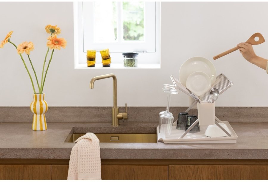 Brabantia Opvaskestativ m. Bakke 51x42 cm, Soft Beige