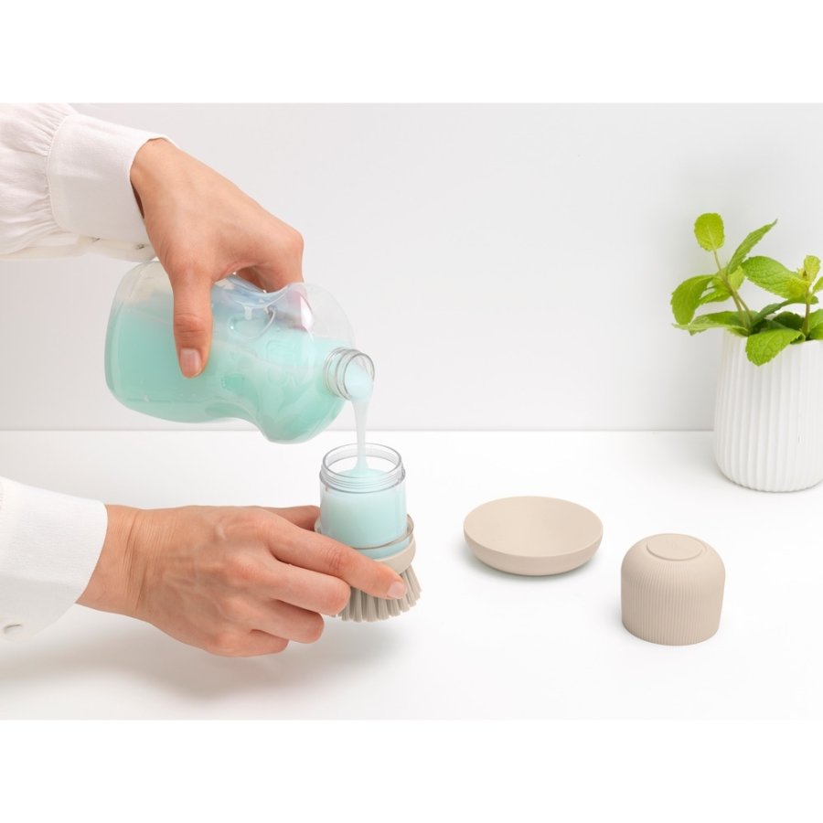 Brabantia Opvaskeb�rste m. S�bedispenser, Soft Beige