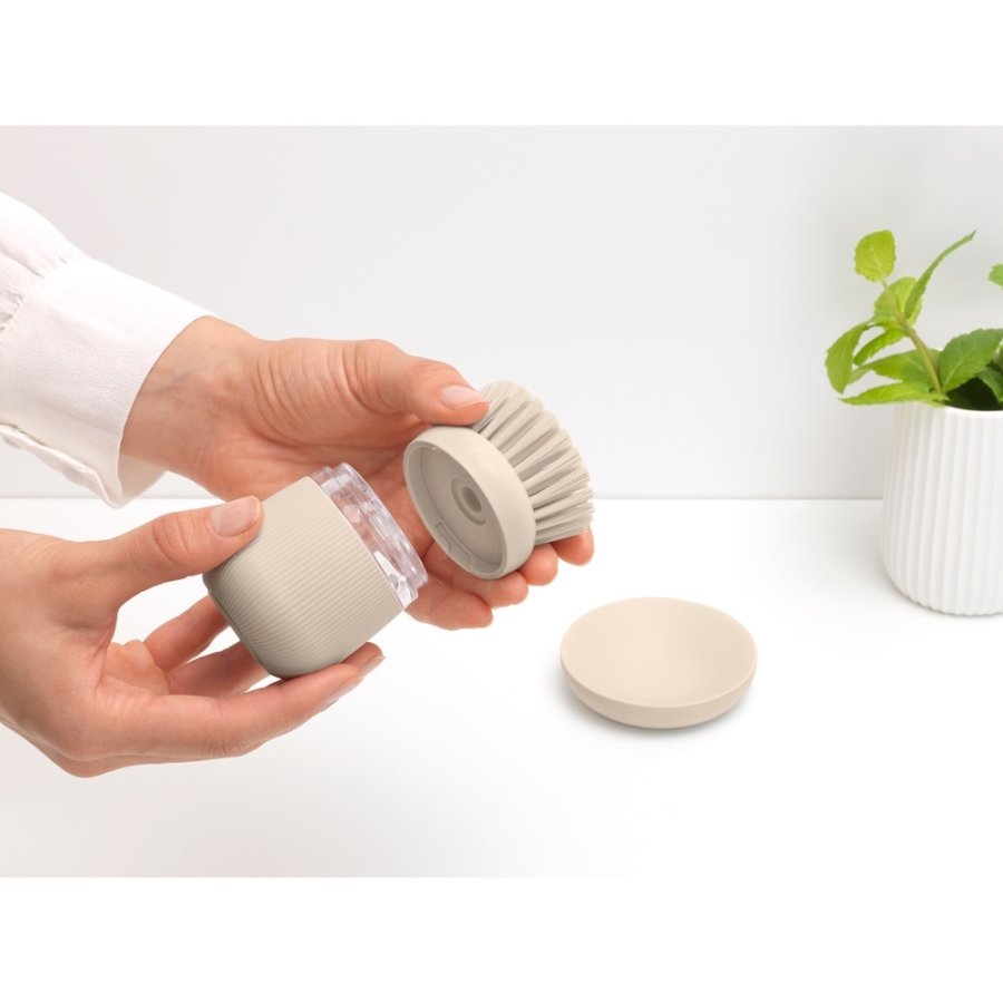 Brabantia Opvaskeb�rste m. S�bedispenser, Soft Beige