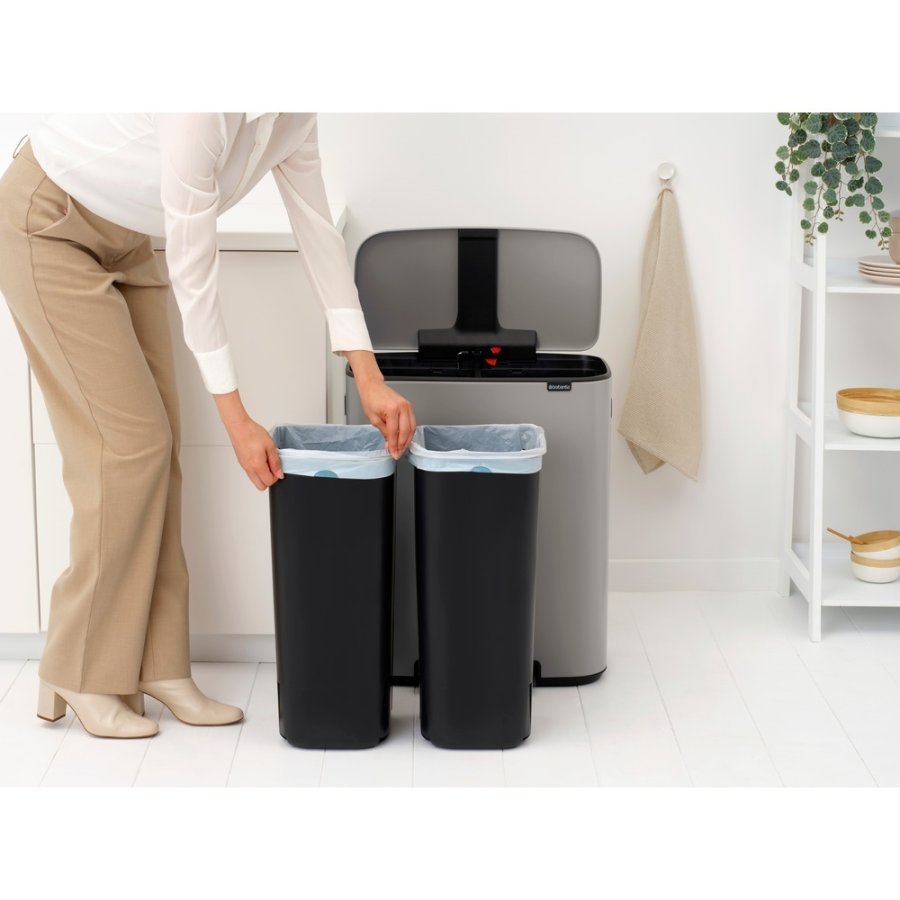 Brabantia Bo Pedalspand 2x30 L, Lysegr�
