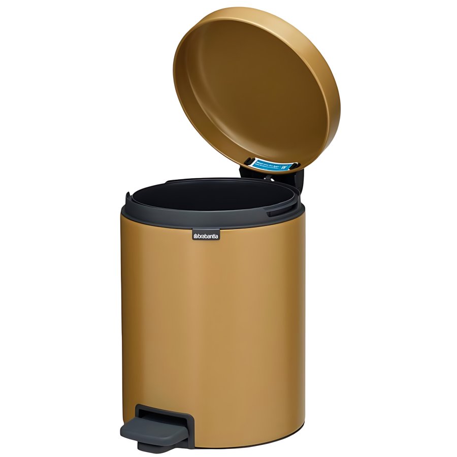 Brabantia Newlcon Pedalspand 5 L, Warm Gold