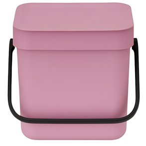 Brabantia Sort & Go Afvalemmer met Deksel 3 L, Lilac Pink