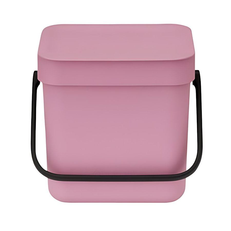 Brabantia Sort & Go Afvalemmer met Deksel 3 L, Lilac Pink