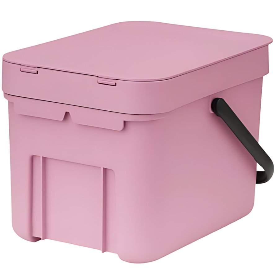 Brabantia Sort & Go Afvalemmer met Deksel 6 L, Lilac Pink