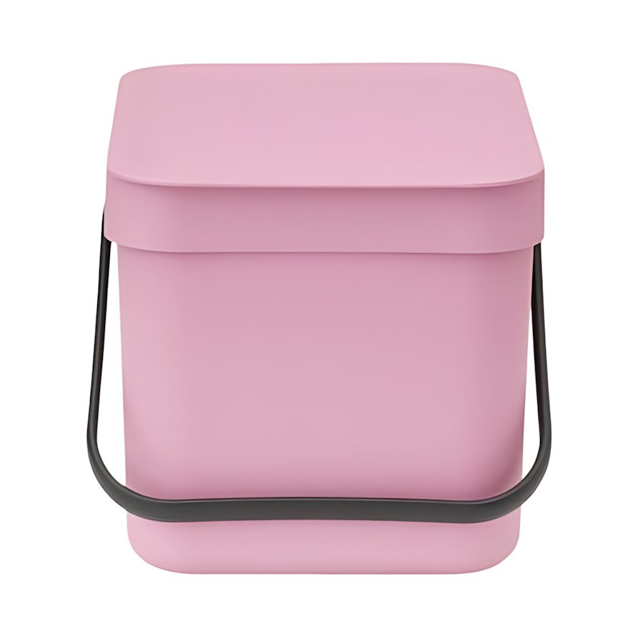 Brabantia Sort & Go Afvalemmer met Deksel 6 L, Lilac Pink
