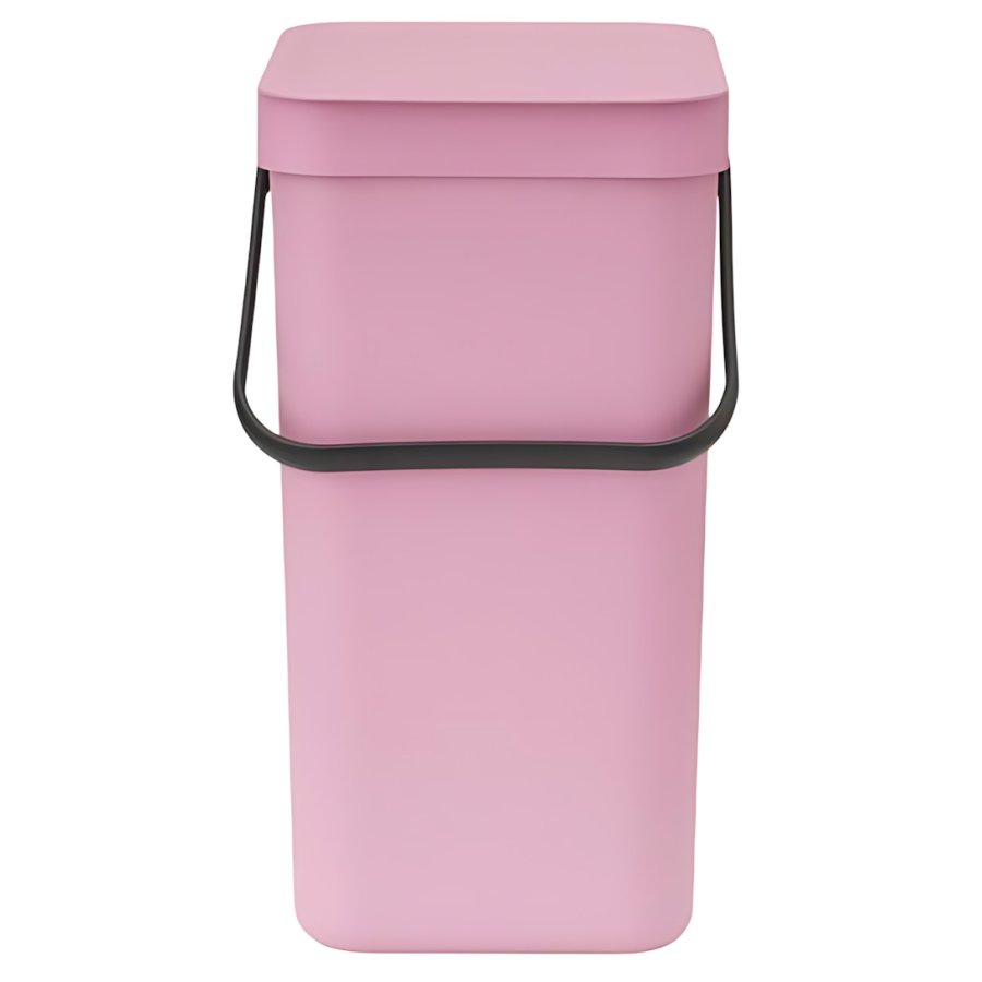 Brabantia Sort & Go Afvalemmer met Deksel 12 L, Lilac Pink