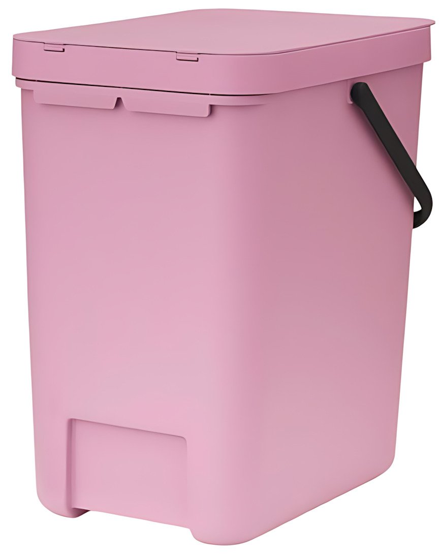 Brabantia Sort & Go Afvalemmer met Deksel 25 L, Lilac Pink