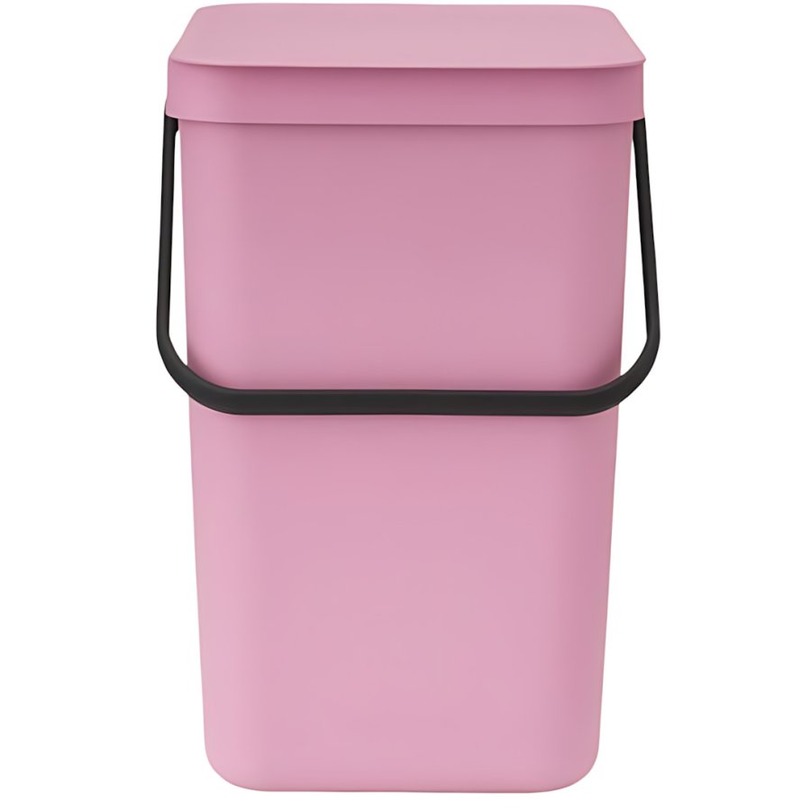 Brabantia Sort & Go Afvalemmer met Deksel 25 L, Lilac Pink