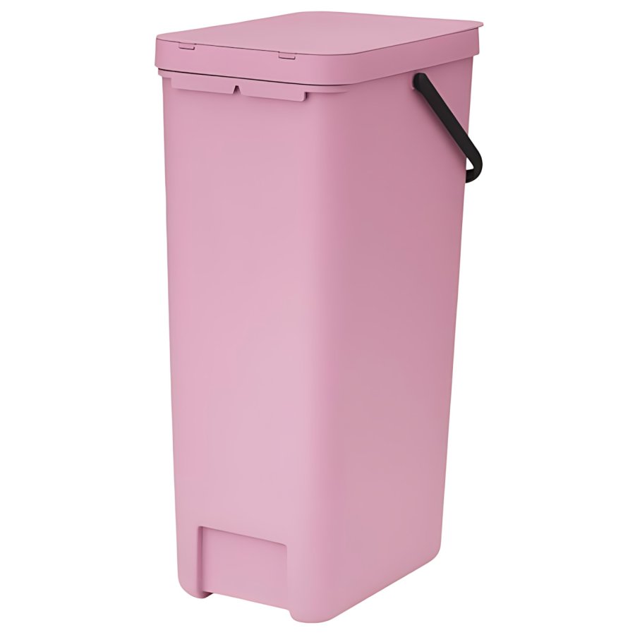 Brabantia Sort & Go Afvalemmer met Deksel 40 L, Lilac Pink