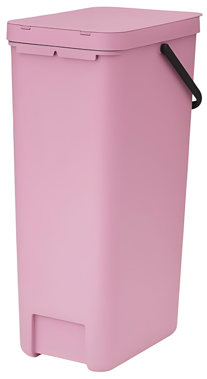 Brabantia Sort & Go Afvalemmer met Deksel 40 L, Lilac Pink