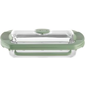 L�ku� Microwave Dampkoger 25x15 cm, Glas/Gr�n