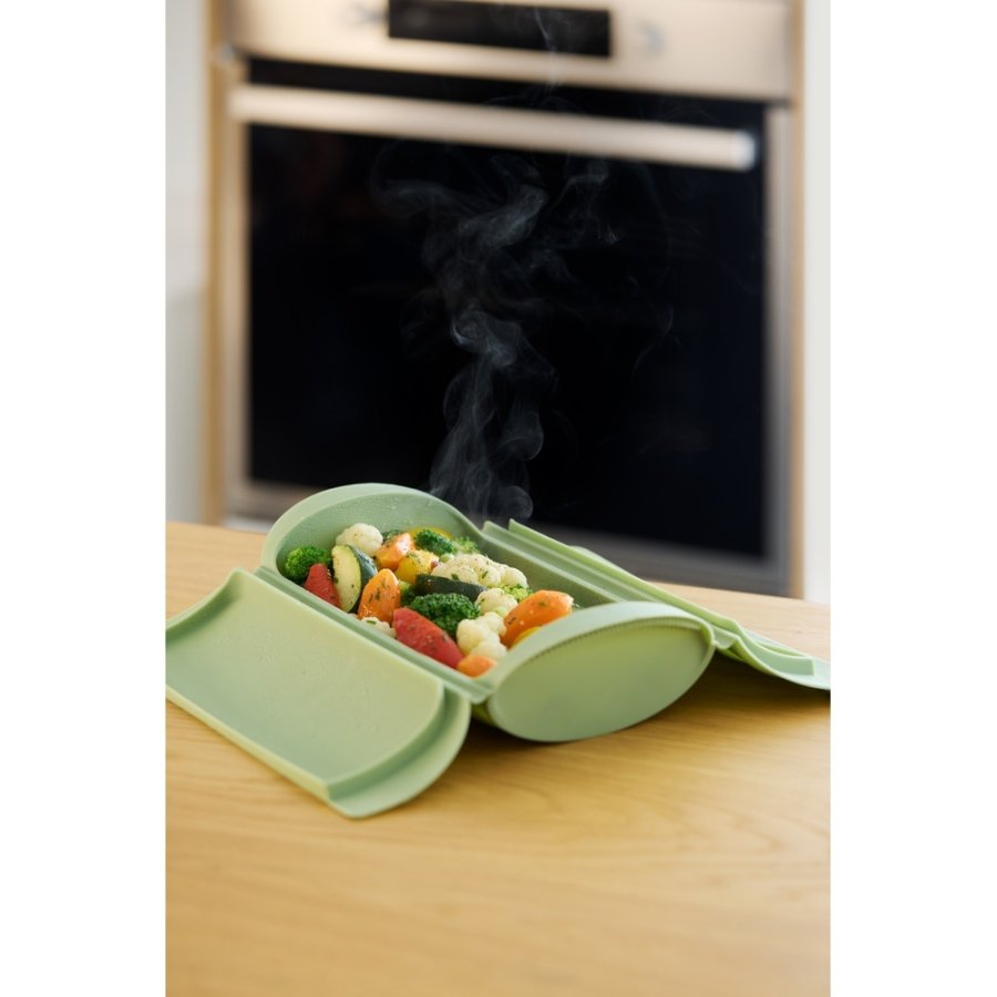 L&eacute;ku&eacute; Microwave Dampkoger 26x13,5 cm, Gr�n