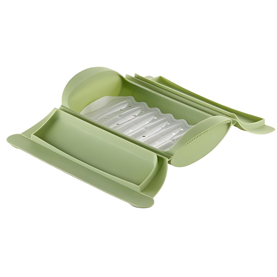 L�ku� Microwave Dampkoger m. Bakke 26x13,5 cm, Gr�n