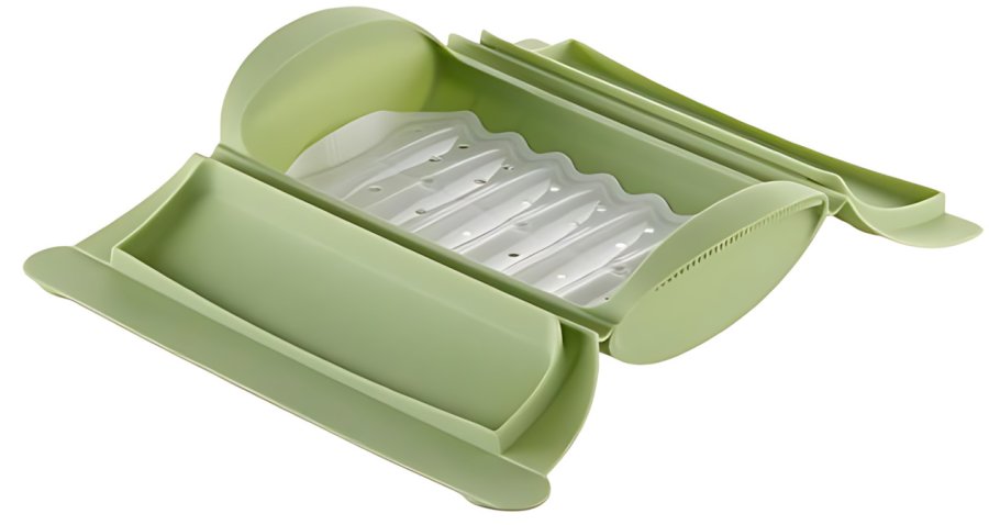 L�ku� Microwave Dampkoger m. Bakke 26x13,5 cm, Gr�n