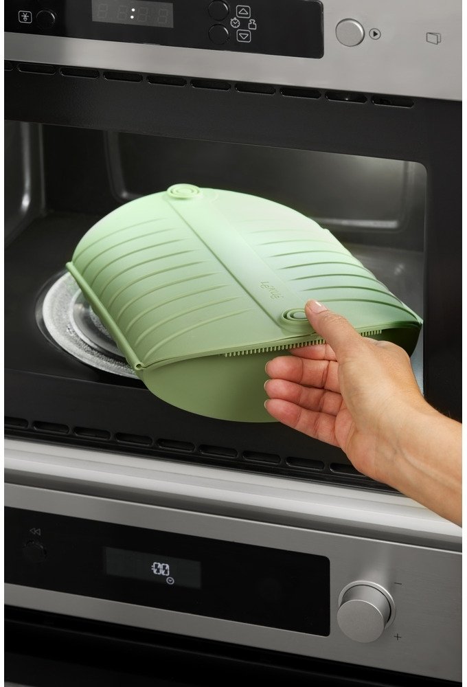 L�ku� Microwave Dampkoger m. Bakke 27,5x21 cm, Gr�n