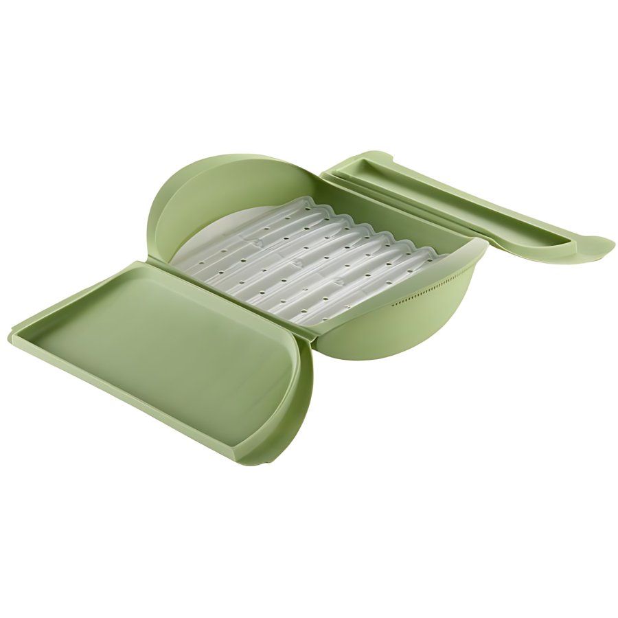 L�ku� Microwave Dampkoger m. Bakke 27,5x21 cm, Gr�n