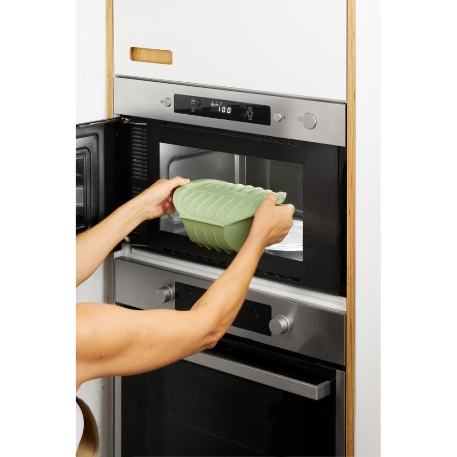 L�ku� Microwave Dampkoger 26x18,5 cm, Gr�n