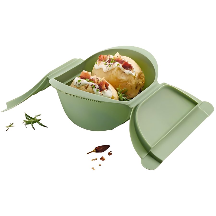 L�ku� Microwave Dampkoger 26x18,5 cm, Gr�n