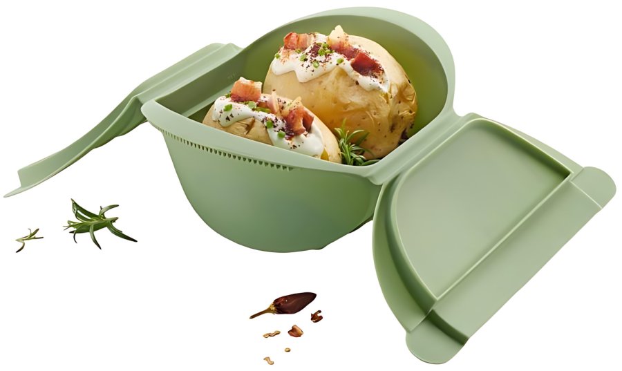 L�ku� Microwave Dampkoger 26x18,5 cm, Gr�n