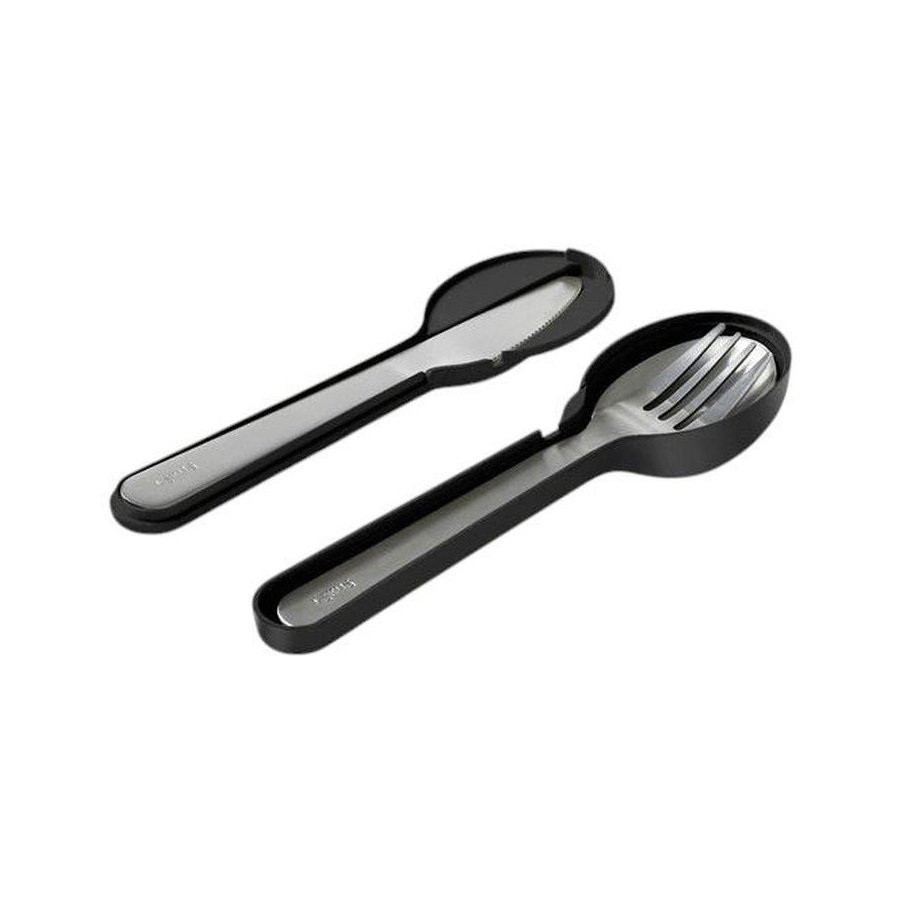 Lékué To Go Bestik m. Etui, Sort