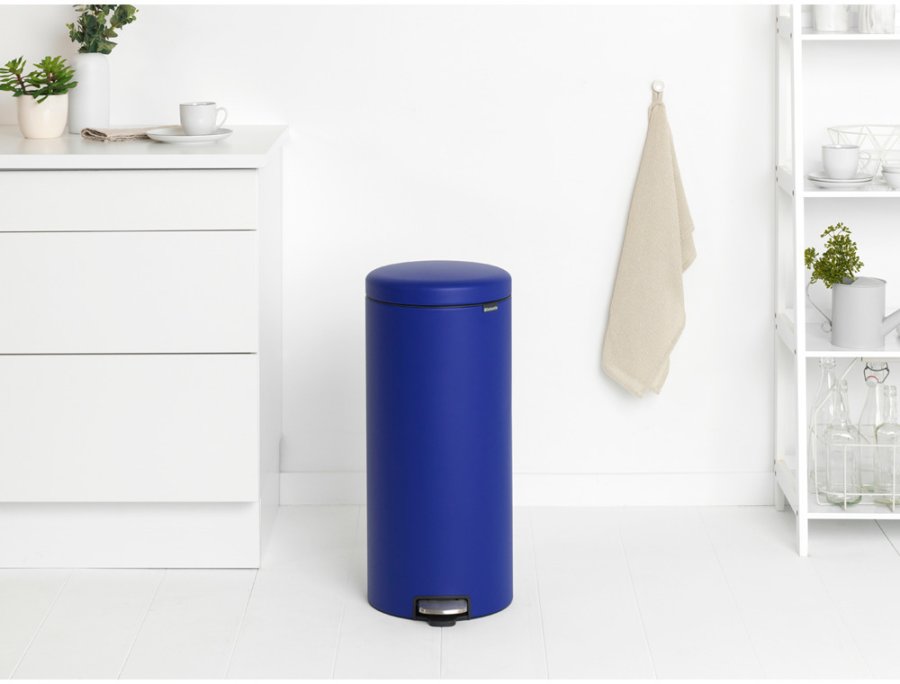 Brabantia NewIcon Pedalspand m. Inderspand 30 L, Mineral Powerful Blue