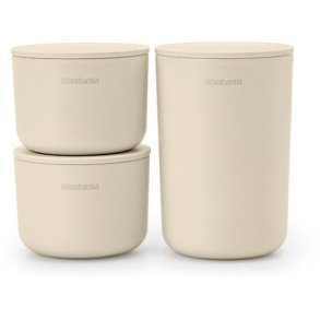 Brabantia ReNew Opbevaringsdåser 3 stk. H11,4 cm, Soft Beige