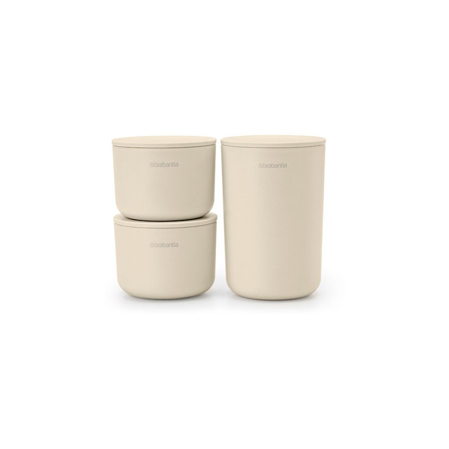 Brabantia ReNew Opbevaringsdser 3 stk. H11,4 cm, Soft Beige