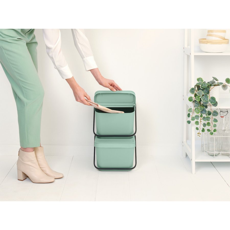 Brabantia Sort & Go Affaldsspand Stabelbar 20 L, Jade Green